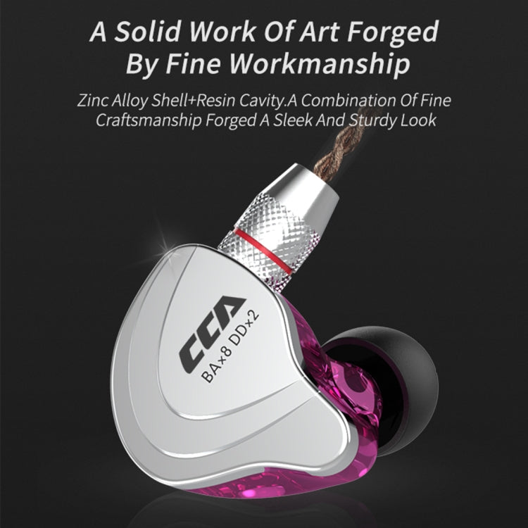 CCA CCA-C10 3.5mm Gold Plated Plug Ten Unit Hybrid Wire-controlled In-ear Earphone, without Mic