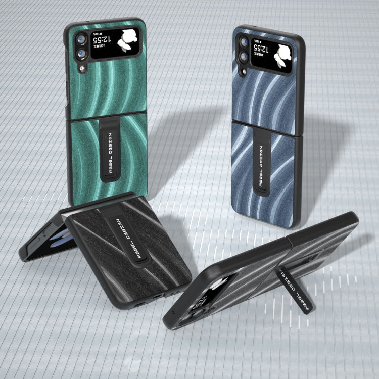 Galactic Pattern Protective Phone Case with Holder, For Samsung Galaxy Z Flip4, For Samsung Galaxy Z Flip3 5G