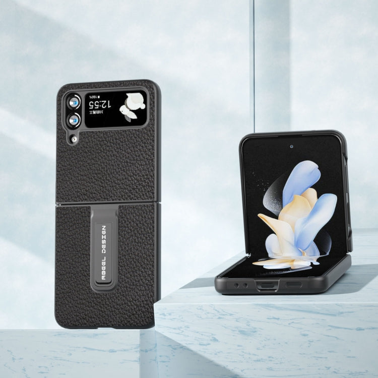 Genuine Leather Litchi Texture Phone Case with Holder