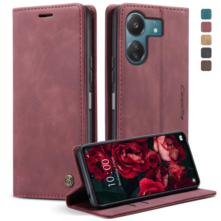 Étui multifonction en cuir à rabat horizontal CaseMe 013 pour Xiaomi Redmi Note 13 Pro 4G, Xiaomi Redmi Note 13 4G, Xiaomi Redmi 13C 4G Global / 13C 5G, Xiaomi Poco X6 Pro, Xiaomi Redmi K70E 5G, Xiaomi 14 Pro