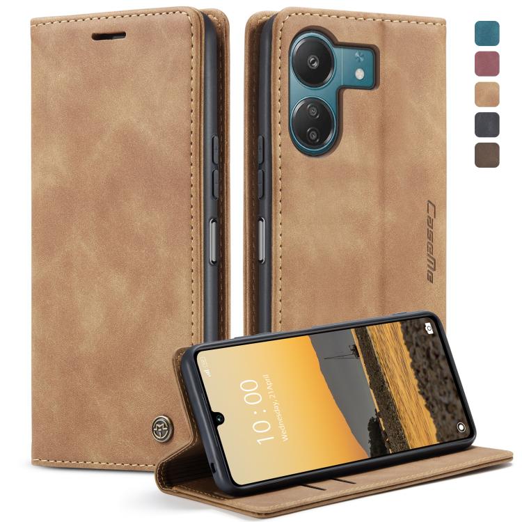 Étui multifonction en cuir à rabat horizontal CaseMe 013 pour Xiaomi Redmi Note 13 Pro 4G, Xiaomi Redmi Note 13 4G, Xiaomi Redmi 13C 4G Global / 13C 5G, Xiaomi Poco X6 Pro, Xiaomi Redmi K70E 5G, Xiaomi 14 Pro
