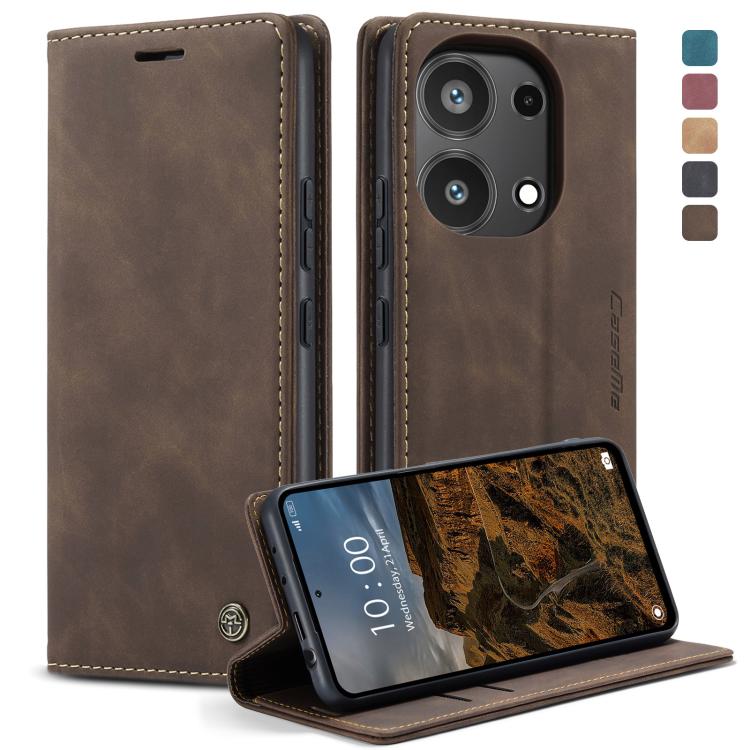 Étui multifonction en cuir à rabat horizontal CaseMe 013 pour Xiaomi Redmi Note 13 Pro 4G, Xiaomi Redmi Note 13 4G, Xiaomi Redmi 13C 4G Global / 13C 5G, Xiaomi Poco X6 Pro, Xiaomi Redmi K70E 5G, Xiaomi 14 Pro