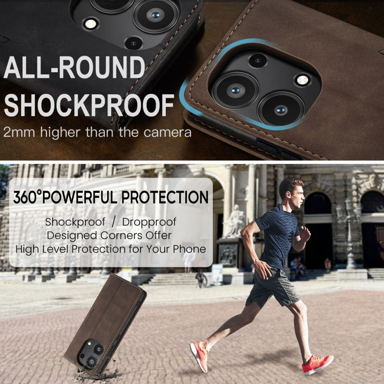 Étui multifonction en cuir à rabat horizontal CaseMe 013 pour Xiaomi Redmi Note 13 Pro 4G, Xiaomi Redmi Note 13 4G, Xiaomi Redmi 13C 4G Global / 13C 5G, Xiaomi Poco X6 Pro, Xiaomi Redmi K70E 5G, Xiaomi 14 Pro