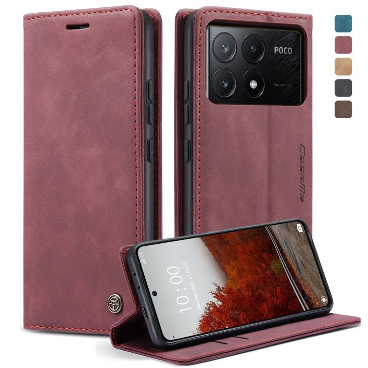 Étui multifonction en cuir à rabat horizontal CaseMe 013 pour Xiaomi Redmi Note 13 Pro 4G, Xiaomi Redmi Note 13 4G, Xiaomi Redmi 13C 4G Global / 13C 5G, Xiaomi Poco X6 Pro, Xiaomi Redmi K70E 5G, Xiaomi 14 Pro