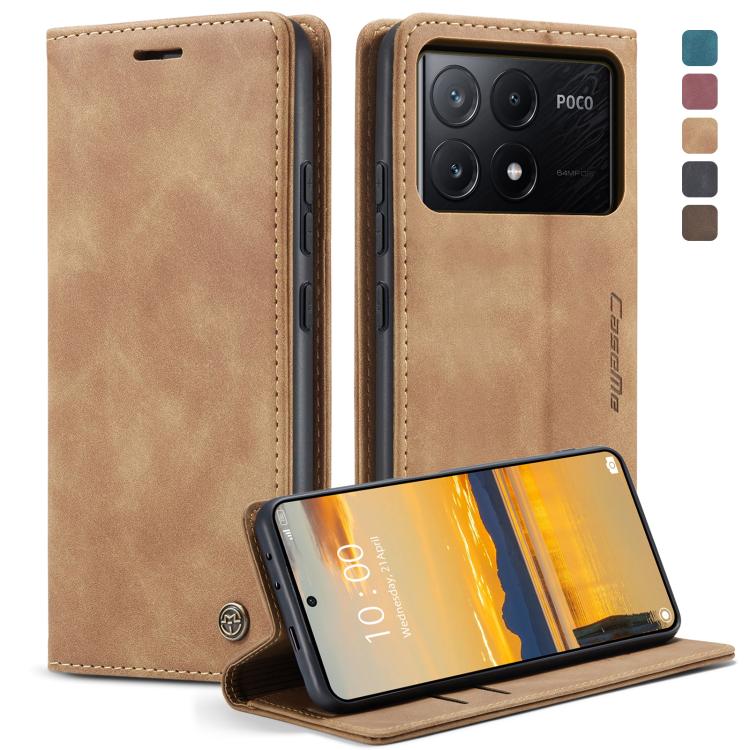 Étui multifonction en cuir à rabat horizontal CaseMe 013 pour Xiaomi Redmi Note 13 Pro 4G, Xiaomi Redmi Note 13 4G, Xiaomi Redmi 13C 4G Global / 13C 5G, Xiaomi Poco X6 Pro, Xiaomi Redmi K70E 5G, Xiaomi 14 Pro