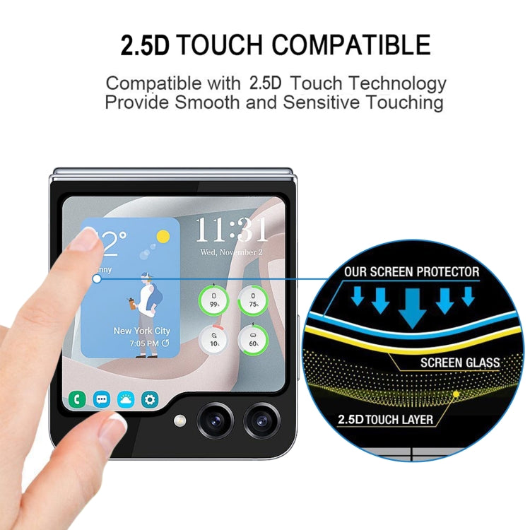 25pcs External Small Screen Full Glue Full Cover Screen Protector Tempered Glass Film, For Samsung Galaxy Z Flip5 (25 PCS)