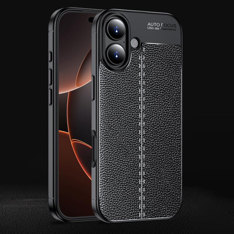Litchi Texture Shockproof TPU Phone Case, For iPhone 16 Pro Max, For iPhone 16 Pro, For iPhone 16 Plus, For iPhone 16, iPhone 16e, For iPhone 15 Pro Max, For iPhone 15 Pro, For iPhone 15 Plus, For iPhone 15