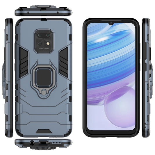 Dual-material Redmi 10X 5G case displaying raised camera protection and grip ring