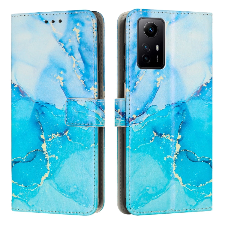 Painted Marble Pattern Leather Phone Case