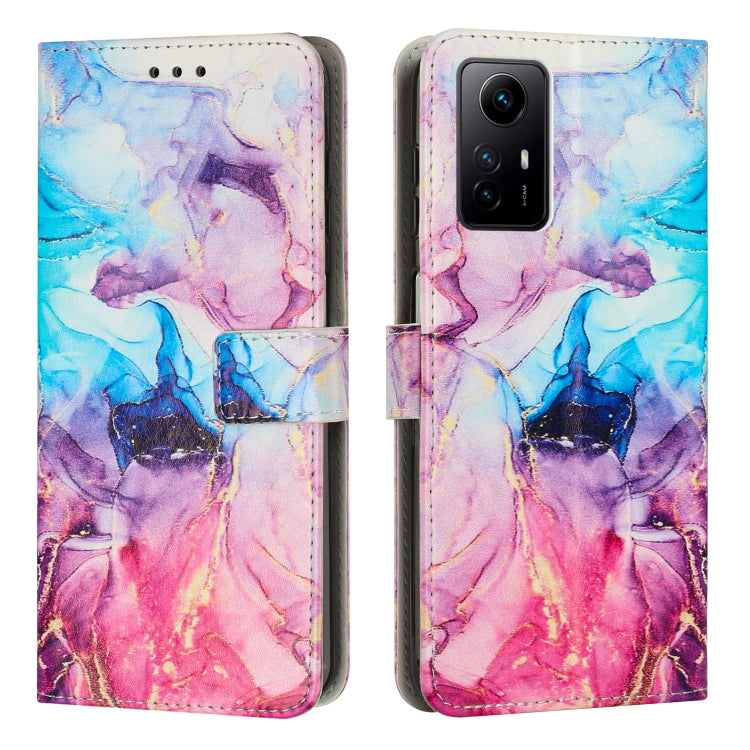 Painted Marble Pattern Leather Phone Case