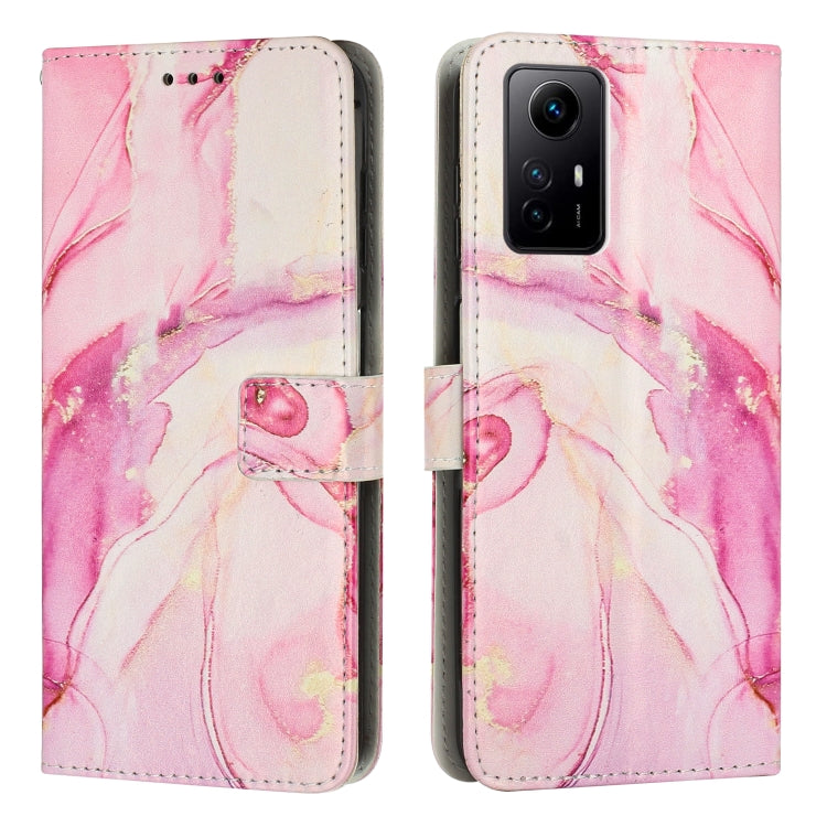 Painted Marble Pattern Leather Phone Case