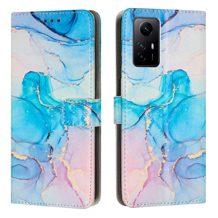 Painted Marble Pattern Leather Phone Case