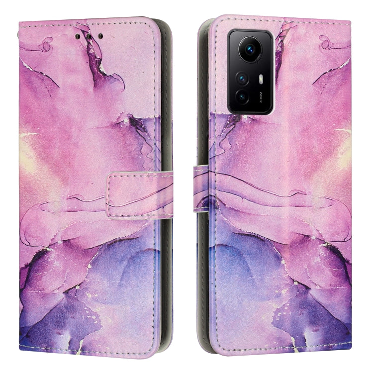 Painted Marble Pattern Leather Phone Case