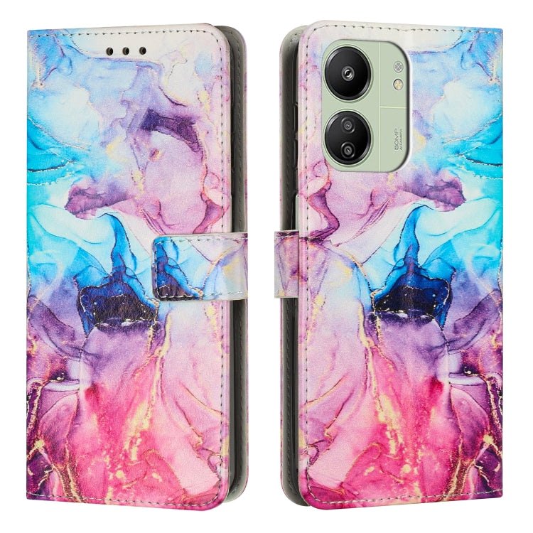 Painted Marble Pattern Leather Phone Case