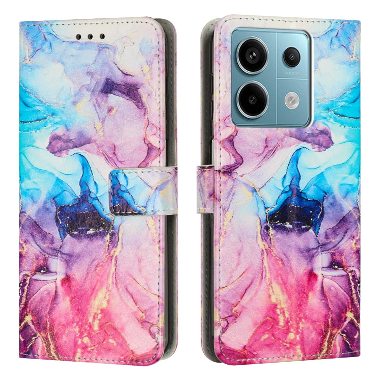 Painted Marble Pattern Leather Phone Case, For Redmi Note 13 Pro 4G, For Redmi Note 13 4G, For Redmi K70E, For Redmi Note 13 5G
