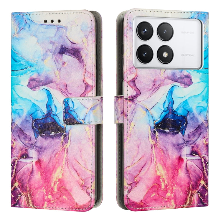 Painted Marble Pattern Leather Phone Case, For Redmi Note 13 Pro 4G, For Redmi Note 13 4G, For Redmi K70E, For Redmi Note 13 5G