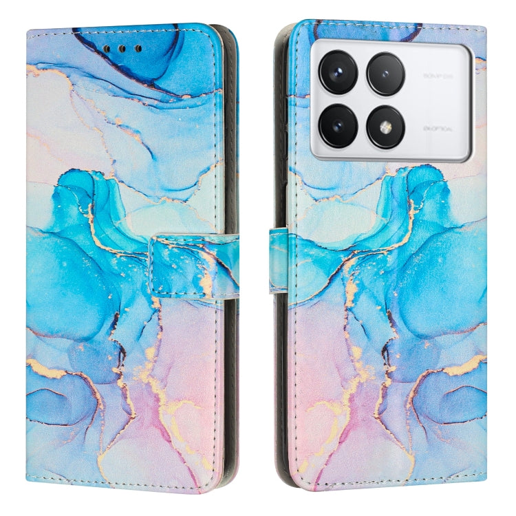 Painted Marble Pattern Leather Phone Case, For Redmi Note 13 Pro 4G, For Redmi Note 13 4G, For Redmi K70E, For Redmi Note 13 5G