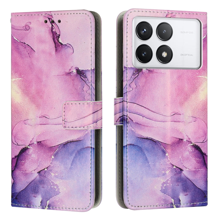 Painted Marble Pattern Leather Phone Case, For Redmi Note 13 Pro 4G, For Redmi Note 13 4G, For Redmi K70E, For Redmi Note 13 5G