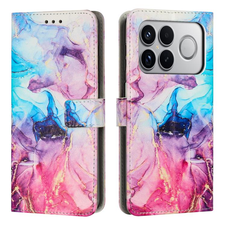 Étui en cuir à motif marbre peint pour Redmi 14C 4G / A3 Pro, Redmi Note 14 5G Global, Redmi Note 14 Pro 5G Global, Redmi K70 Pro / K70, Redmi Note 13 Pro 4G, Redmi Note 13 4G