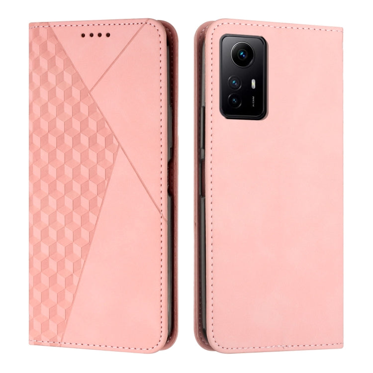 Diamond Splicing Skin Feel Magnetic Leather Phone Case