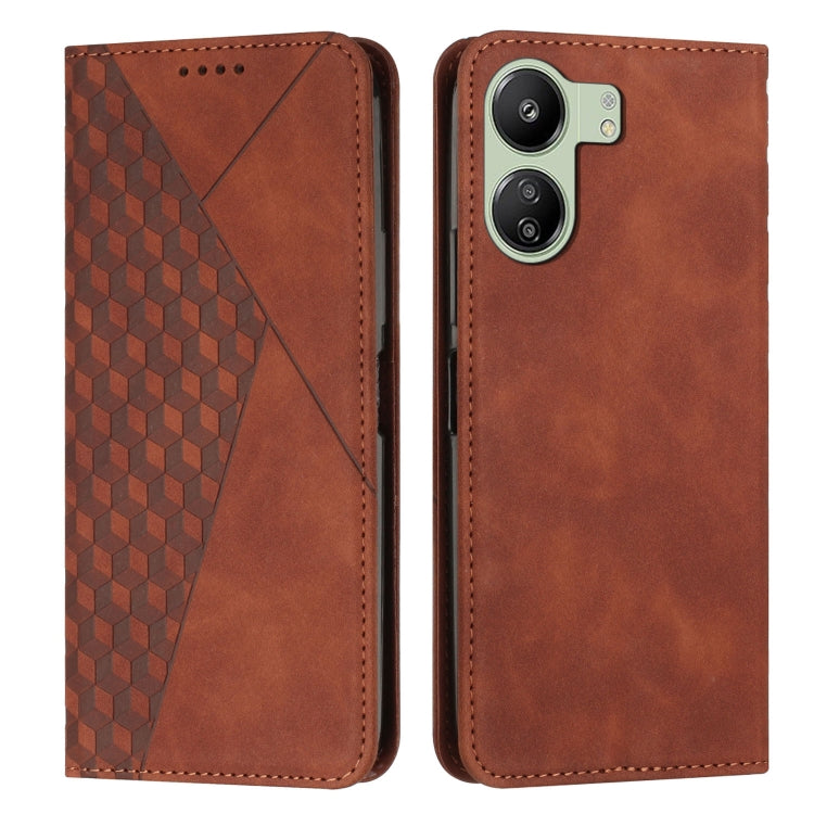 Diamond Splicing Skin Feel Magnetic Leather Phone Case