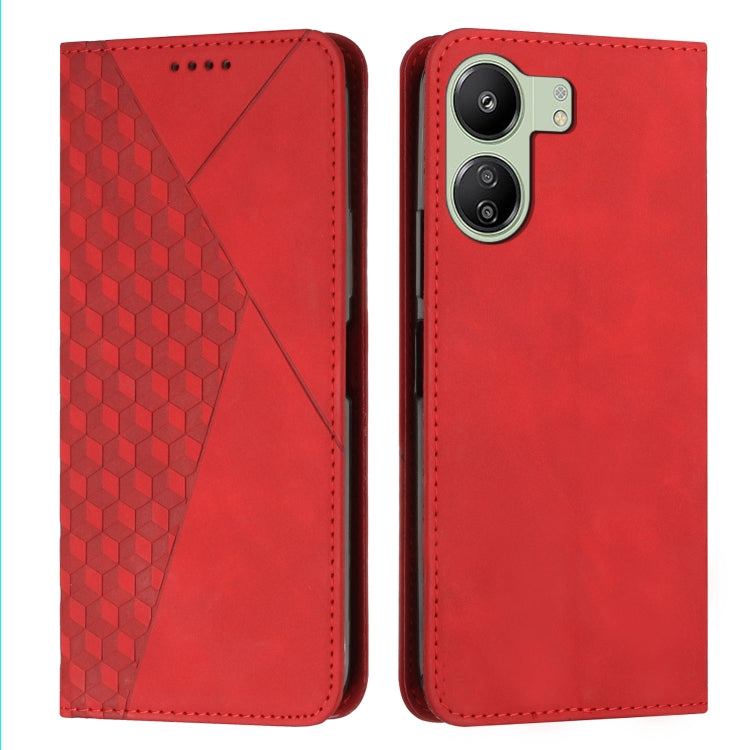 Diamond Splicing Skin Feel Magnetic Leather Phone Case