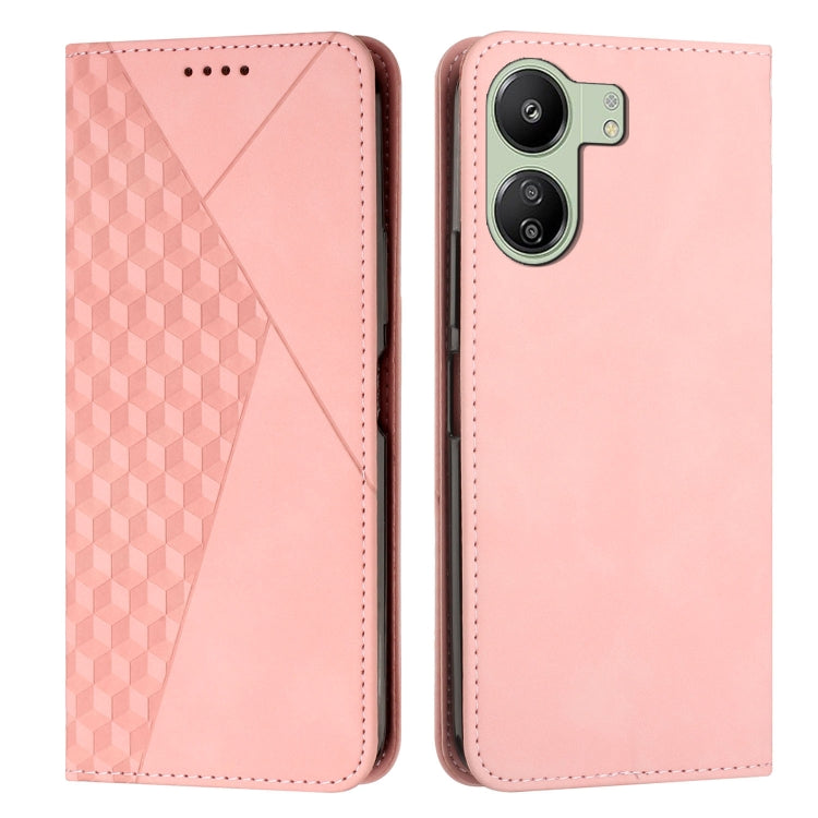 Diamond Splicing Skin Feel Magnetic Leather Phone Case