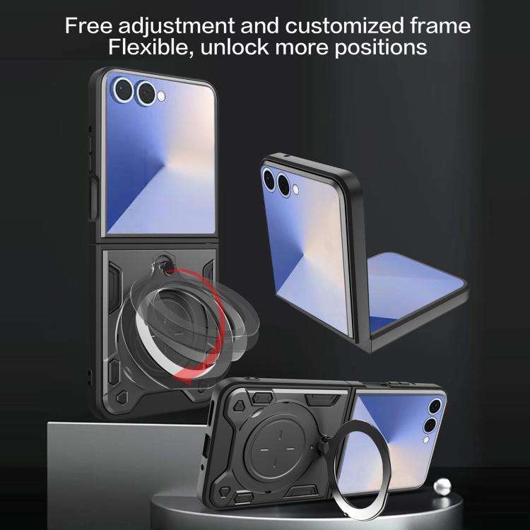 CD Texture Magnetic Holder Phone Case, For Samsung Galaxy Z Flip7, For Samsung Galaxy Z Flip5