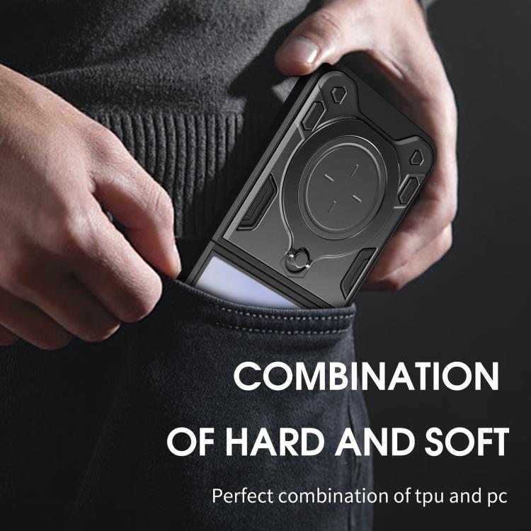 CD Texture Magnetic Holder Phone Case, For Samsung Galaxy Z Flip7, For Samsung Galaxy Z Flip5