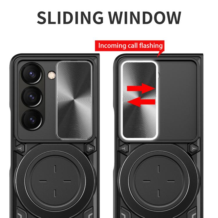 CD Texture Sliding Camshield Magnetic Holder Phone Case, For Samsung Galaxy Z Fold7, For Samsung Galaxy Z Fold5