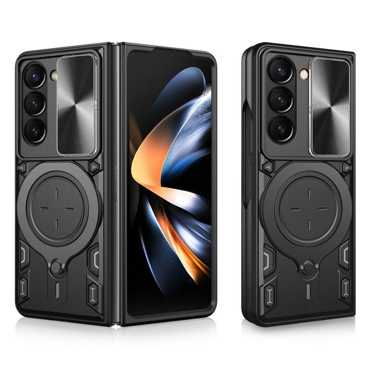 CD Texture Sliding Camshield Magnetic Holder Phone Case, For Samsung Galaxy Z Fold7, For Samsung Galaxy Z Fold5