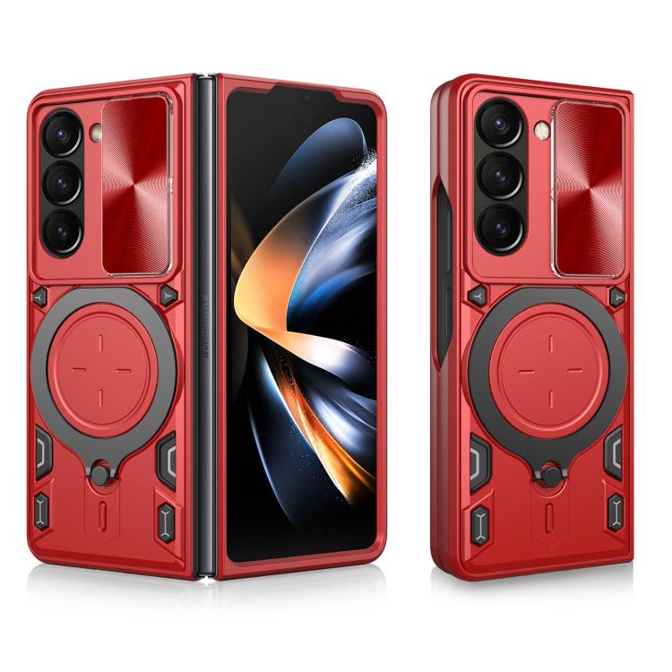 CD Texture Sliding Camshield Magnetic Holder Phone Case, For Samsung Galaxy Z Fold7, For Samsung Galaxy Z Fold5