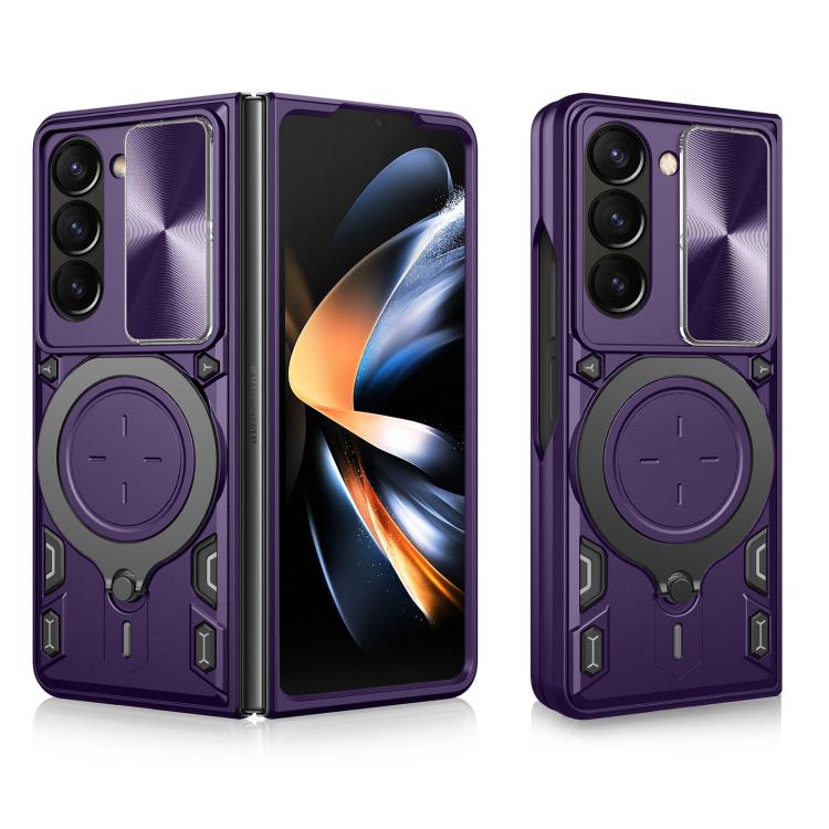 CD Texture Sliding Camshield Magnetic Holder Phone Case, For Samsung Galaxy Z Fold7, For Samsung Galaxy Z Fold5