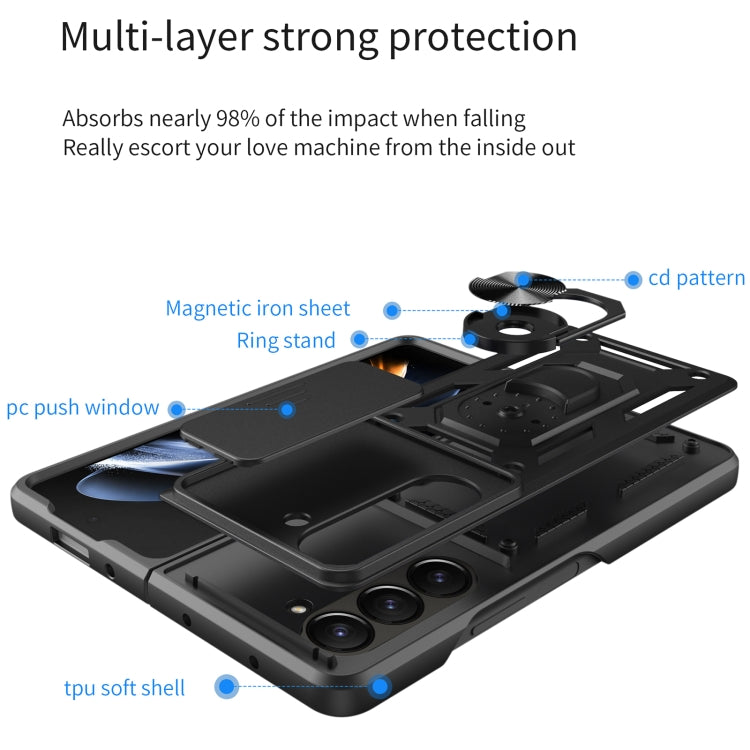 Sliding Camera Cover Design TPU+PC Phone Case, For Samsung Galaxy Z Fold6, For Samsung Galaxy Z Fold5