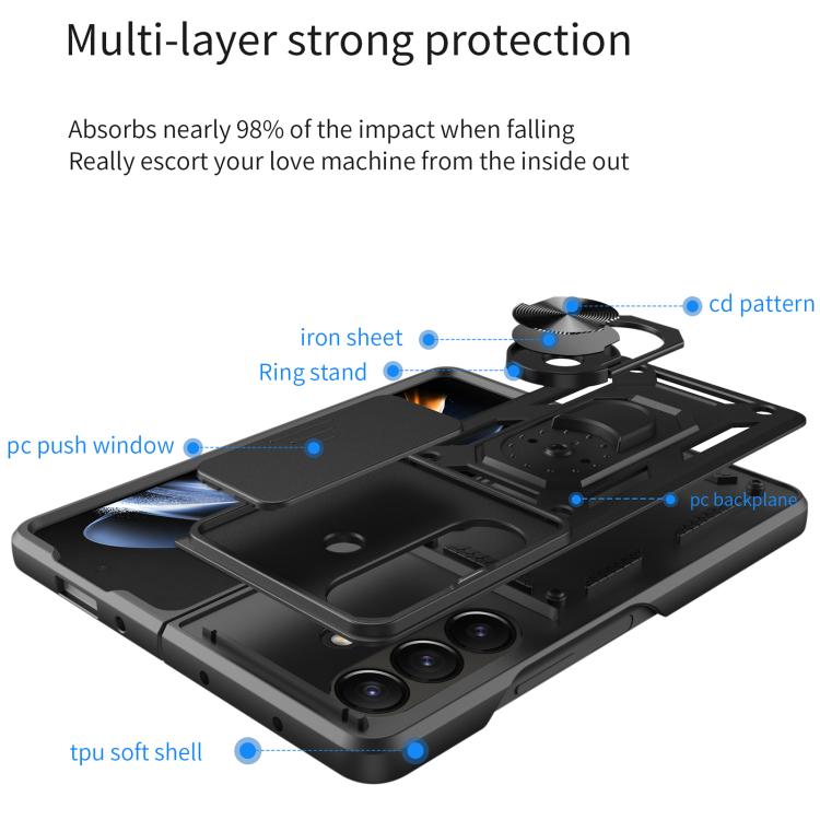 Sliding Camera Cover Design TPU+PC Phone Case, For Samsung Galaxy Z Fold8, For Samsung Galaxy Z Fold7, For Samsung Galaxy Z Fold6
