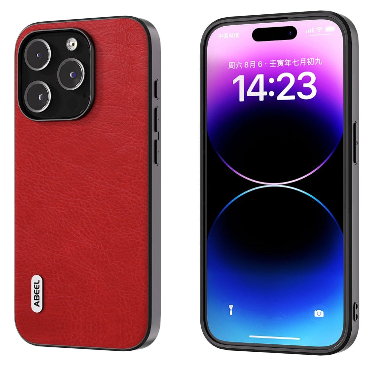 ABEEL Retro Litchi Texture PU Phone Case, For iPhone 15 Pro Max, For iPhone 15 Pro, For iPhone 15 Plus, For iPhone 15, For iPhone 14 Plus, For iPhone 14