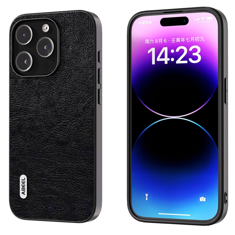 ABEEL Retro Litchi Texture PU Phone Case, For iPhone 15 Pro Max, For iPhone 15 Pro, For iPhone 15 Plus, For iPhone 15, For iPhone 14 Plus, For iPhone 14
