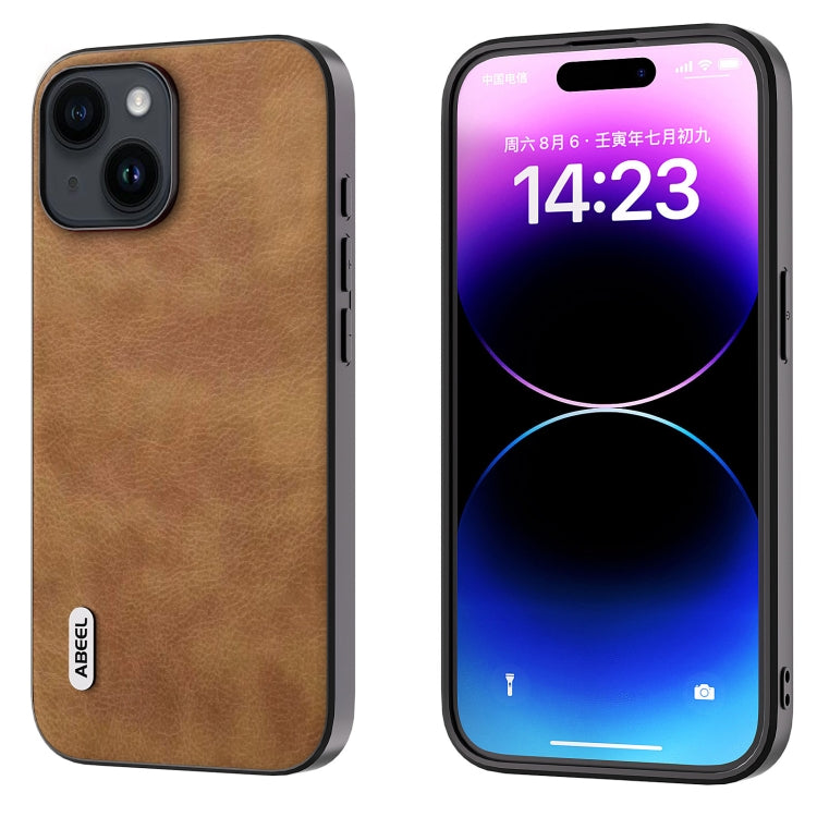ABEEL Retro Litchi Texture PU Phone Case, For iPhone 15 Pro Max, For iPhone 15 Pro, For iPhone 15 Plus, For iPhone 15, For iPhone 14 Plus, For iPhone 14