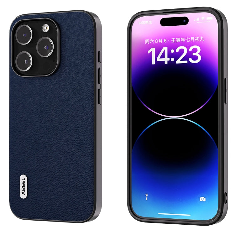 ABEEL Genuine Leather Luolai Series Phone Case, For iPhone 16 Pro Max, For iPhone 16 Pro, For iPhone 16 Plus, For iPhone 16, For iPhone 15 Pro Max, For iPhone 15 Pro