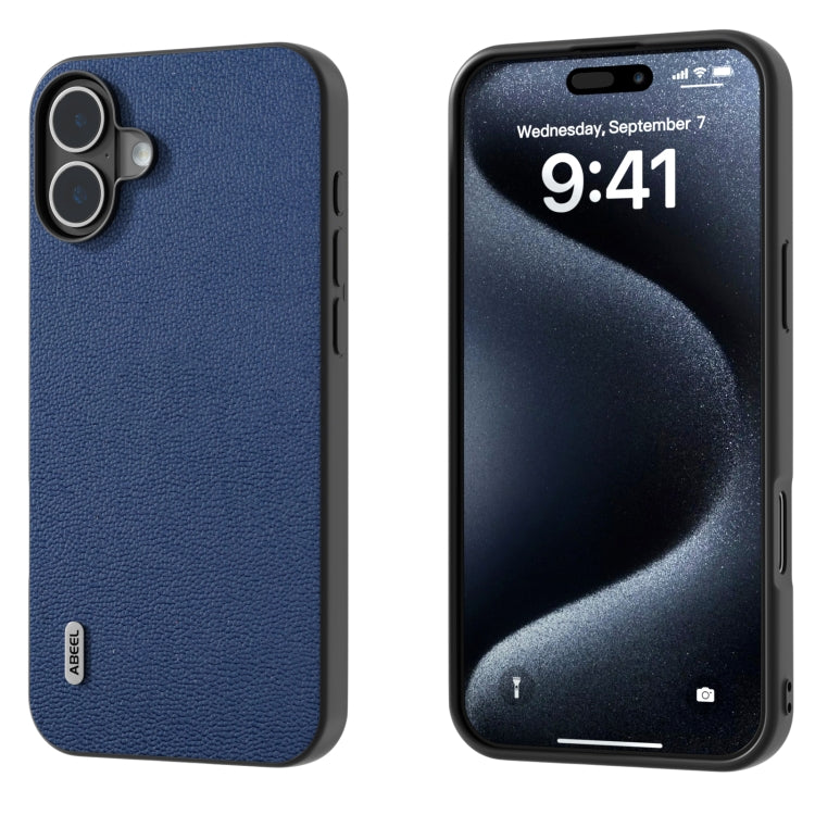 ABEEL Genuine Leather Luolai Series Phone Case, For iPhone 16 Pro Max, For iPhone 16 Pro, For iPhone 16 Plus, For iPhone 16, For iPhone 15 Pro Max, For iPhone 15 Pro