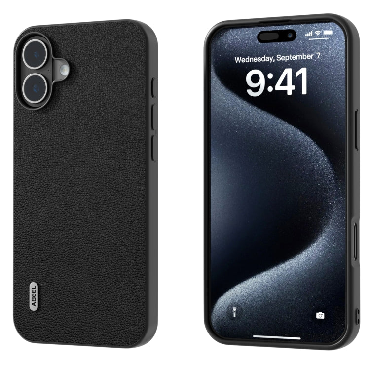 ABEEL Genuine Leather Luolai Series Phone Case, For iPhone 16 Pro Max, For iPhone 16 Pro, For iPhone 16 Plus, For iPhone 16, For iPhone 15 Pro Max, For iPhone 15 Pro
