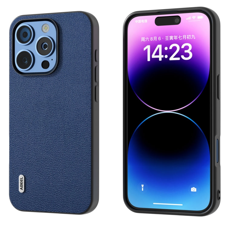 ABEEL Genuine Leather Luolai Series Phone Case, For iPhone 16 Pro Max, For iPhone 16 Pro, For iPhone 16 Plus, For iPhone 16, For iPhone 15 Pro Max, For iPhone 15 Pro