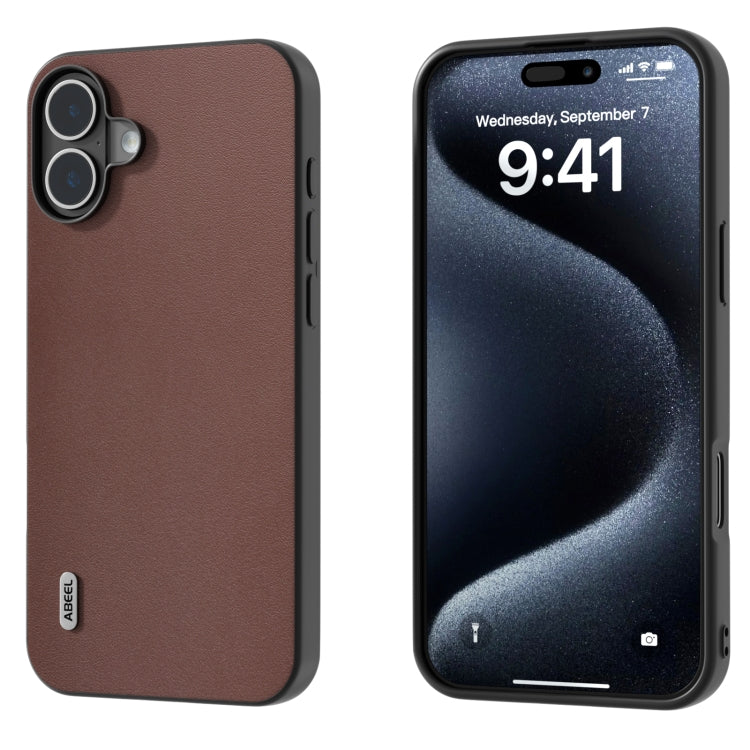 ABEEL Genuine Leather Xiaoya Series Phone Case, For iPhone 16 Pro Max, For iPhone 16 Pro, For iPhone 16 Plus, For iPhone 16, For iPhone 15 Pro Max, For iPhone 15 Pro