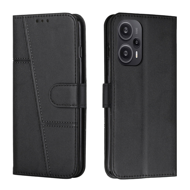 Stitching Calf Texture Buckle Leather Phone Case