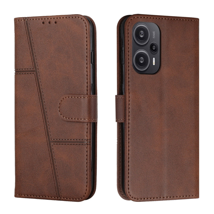 Stitching Calf Texture Buckle Leather Phone Case