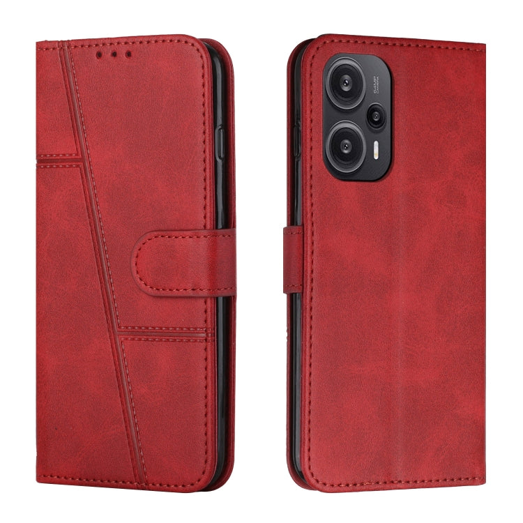 Stitching Calf Texture Buckle Leather Phone Case