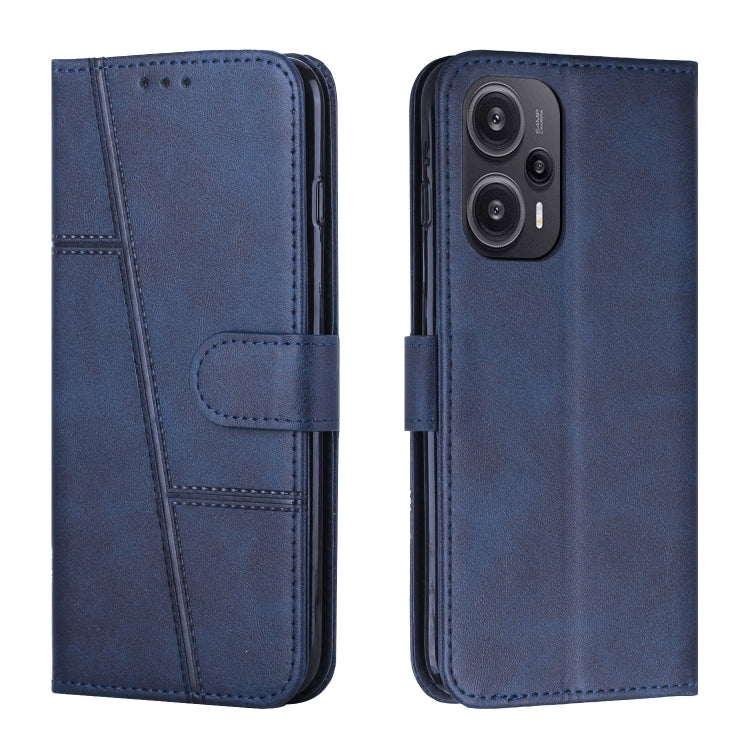 Stitching Calf Texture Buckle Leather Phone Case