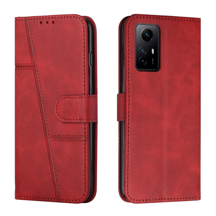 Stitching Calf Texture Buckle Leather Phone Case