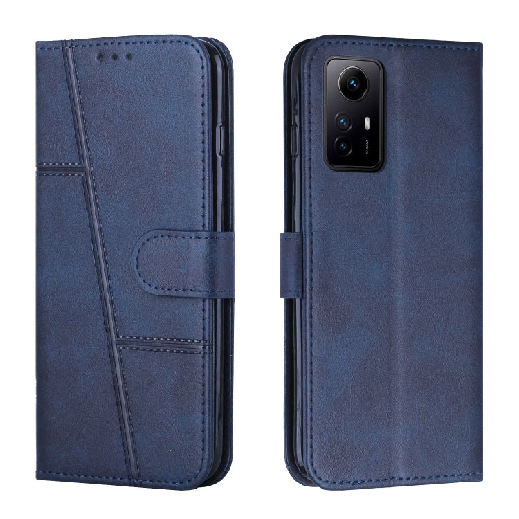 Stitching Calf Texture Buckle Leather Phone Case