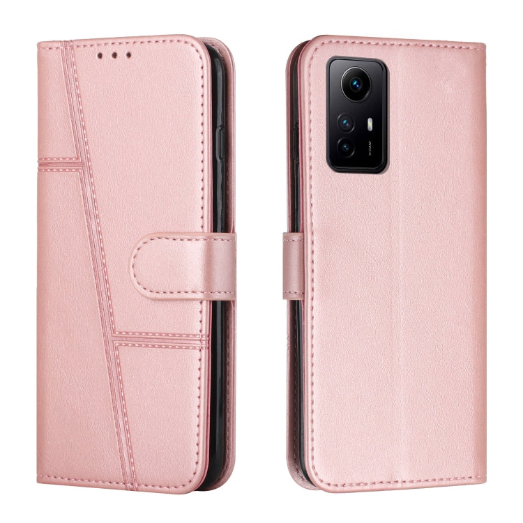 Stitching Calf Texture Buckle Leather Phone Case